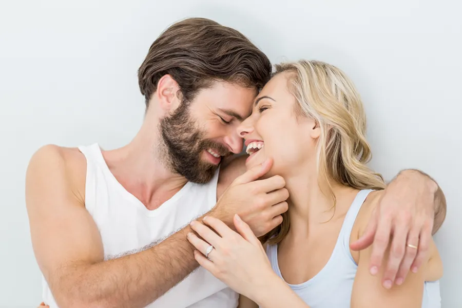 PRP-for-Erectile-Dysfunction-Doctor A joyful image of a couple playfully embracing each other. PRP for Erectile Dysfunction offered by Balanced Medical Solutions in San Francisco Bay Area.