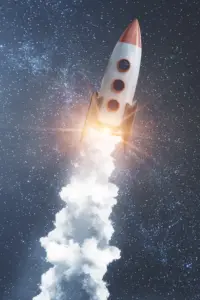 3D illustration of a rocket taking off. Get testosterone boosters for men from Balanced Medical Solutions in San Francisco Bay Area.